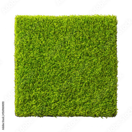 Wallpaper Mural A realistic square patch of vibrant green artificial grass isolated on transparent background Torontodigital.ca