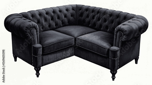 Centerpiece Sofa Living room sofa black isolated watercolor vector illustration svg