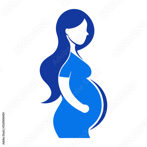 pregnant woman silhouette vector