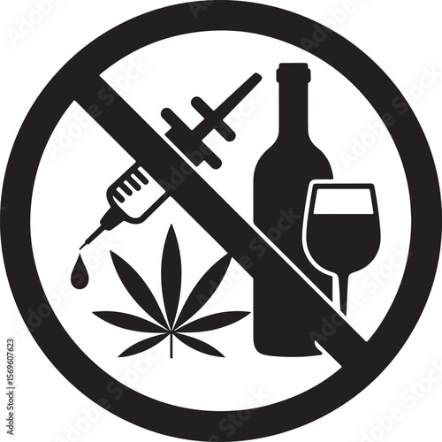 No drugs and alcohol sign