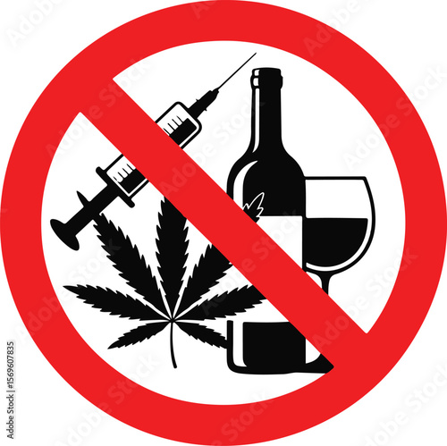 No drugs and alcohol sign