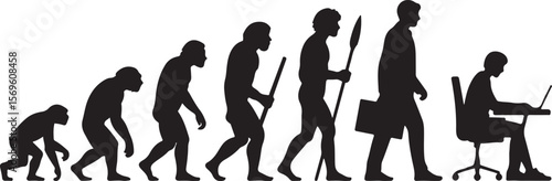 Silhouette of theory of evolution of man
