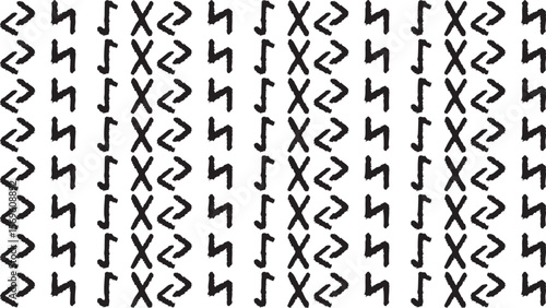 Adobe Illustrator Artwork of Repeat Pattern of Yule Runes
