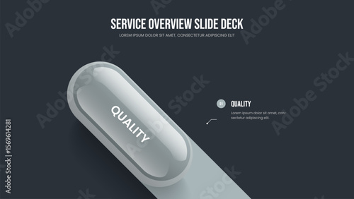 Business Showcase Slideshow Layout Vector Illustration. Advertising Analysis One Step Infographic Slide Design. Product Profile 1 Option Diagram Frame Template.