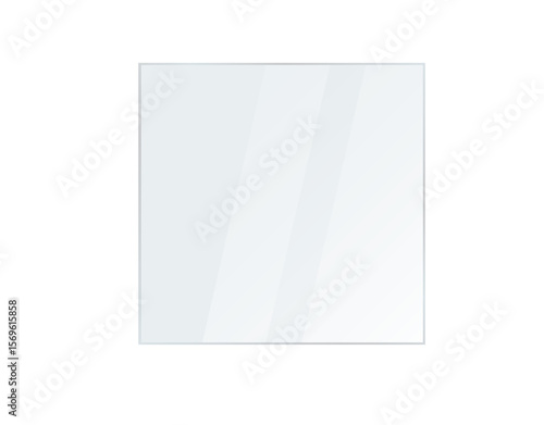 Png Polished, transparent glass plate. Perfect for window, screen, or display overlays. Glossy plastic or acrylic sheet. Isolated on a transparent background with realistic light effects.