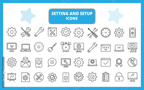 Settings and Setup Icons – Line Style Configuration and Tool Symbols