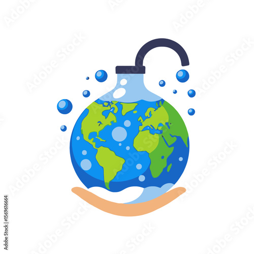 Water Conservation-Save the Planet-World in a Jar-Water Scarcity Illustration-Earth Day Concept-Protect Our Water Resources-Sustainable Living-Environmental Awareness