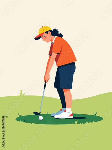 mini golf icon sport illustration