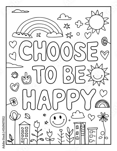 hand drawn motivational quote coloring pages