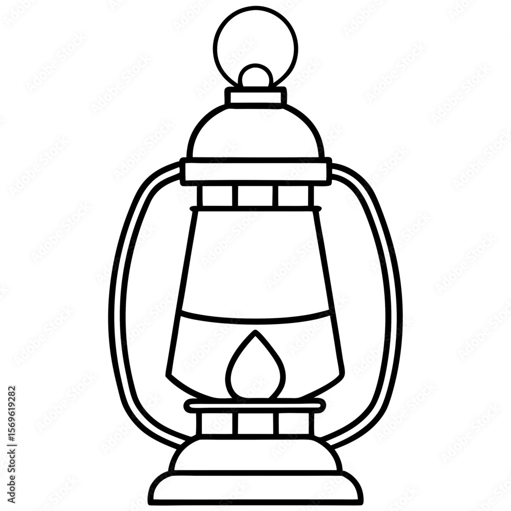 Obraz premium Elegant Lantern Line Art Vector