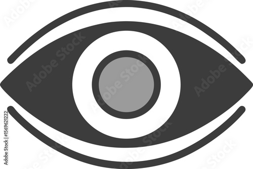 Dark eye iris white pupil vision sight vector icon