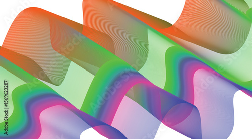 Wavy Blend Curved Gradient Multicolor Abstract Background Design Vector Illustration