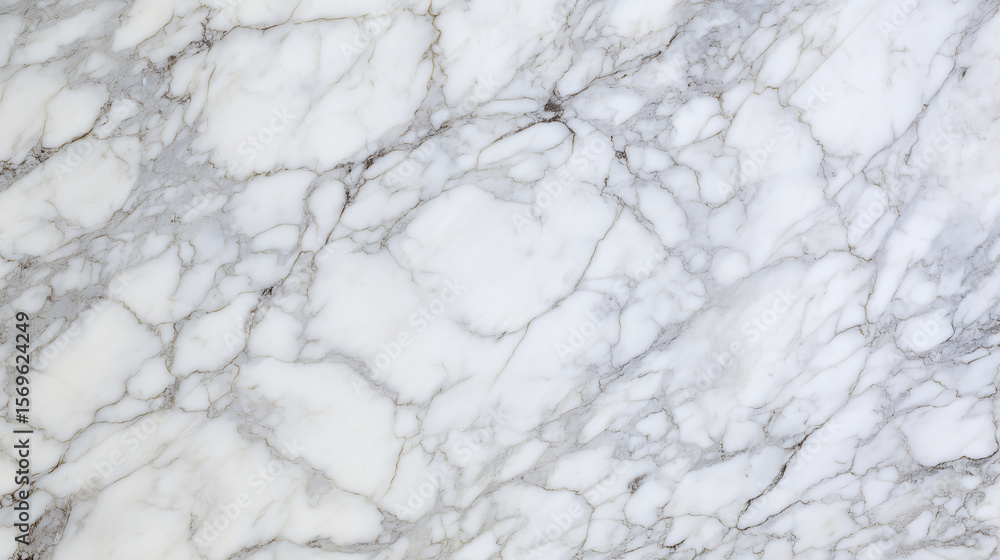 Fototapeta premium Elegant white marble surface with intricate gray veining, showcasing natural stone texture and patterns, ideal for backgrounds and design projects in various applications