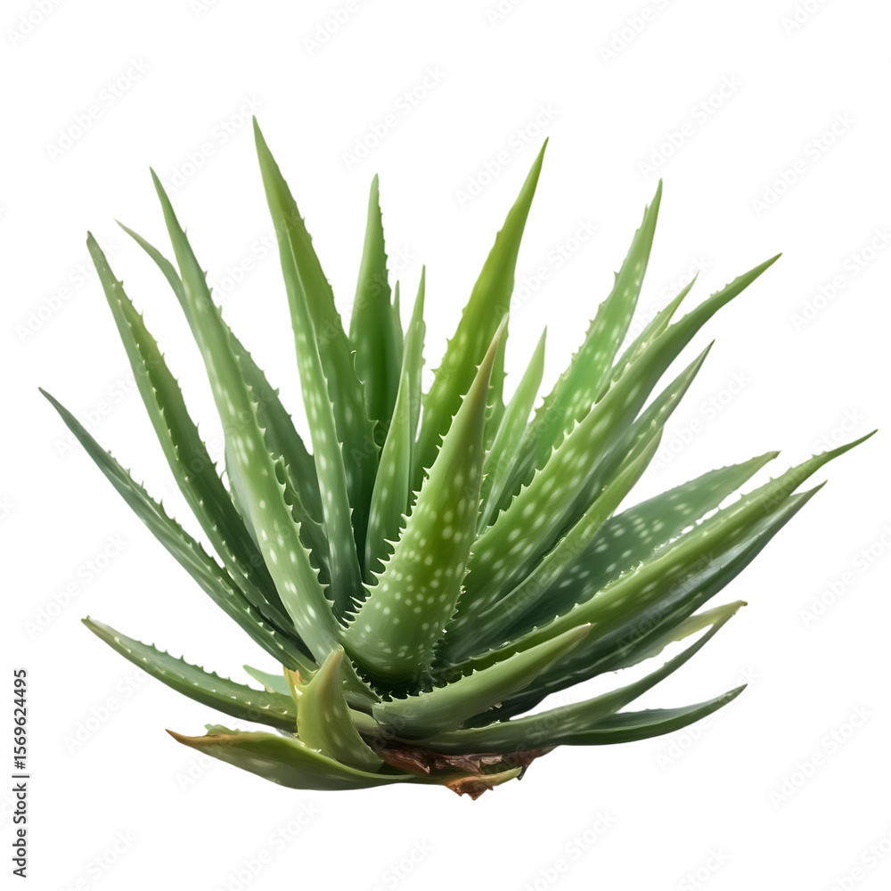 Obraz premium Vibrant Green Aloe Vera Plant, Isolated on Black, Lush and Healthy, Natural Beauty, Medicinal Herb.