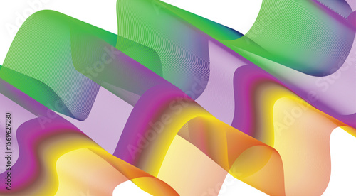 Wavy Blend Curved Gradient Color Abstract Background Design Vector Illustration