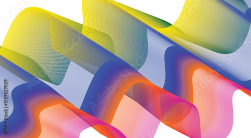 Wavy Blend Curved Gradient Color Abstract Background Design Vector Illustration