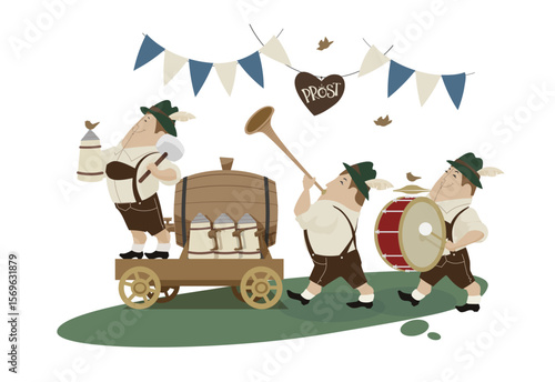 Oktoberfest  opening ceremony  with keg opening with musician invitation