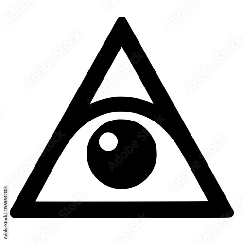 Cute one-eyed triangle symbol silhouette