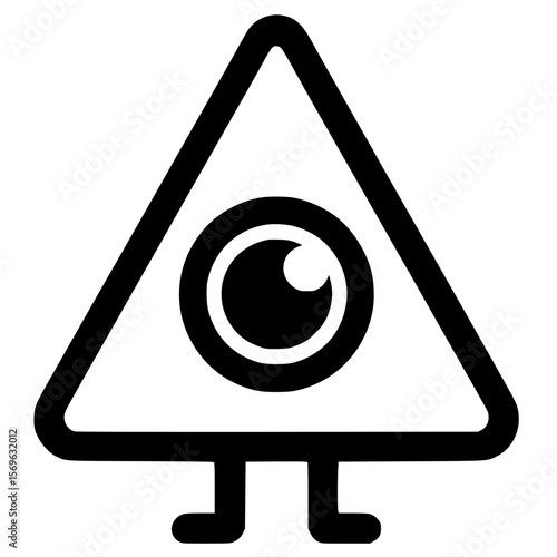 Cute one-eyed triangle symbol silhouette