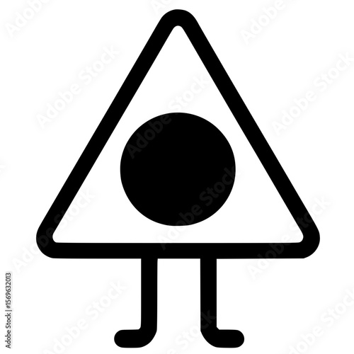 Cute one-eyed triangle symbol silhouette