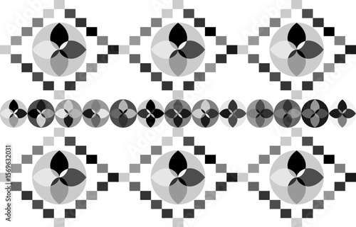 Abstract geometric pattern design digital art monochrome colors contemporary style close-up view visual concepts for modern decor