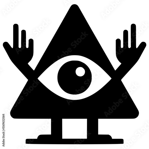 Cute one-eyed triangle symbol silhouette