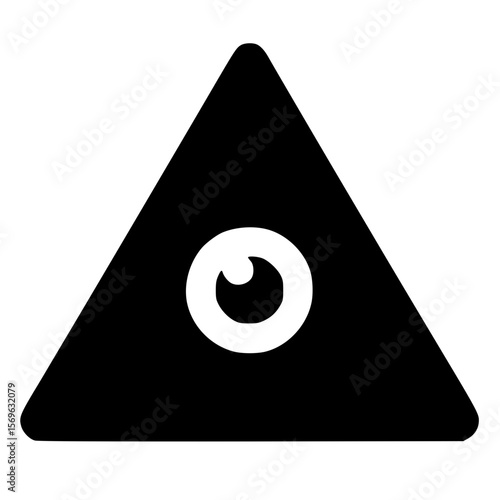 Cute one-eyed triangle symbol silhouette