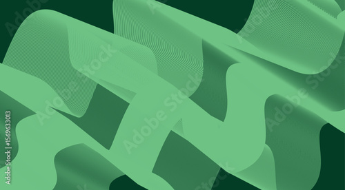 Wavy Blend Curved Background Green Cyan Color Abstract Design Vector Illustration