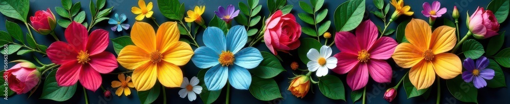 Fototapeta premium Vibrant blooms, lush greenery, artful arrangement, beautiful, wedding, lilies