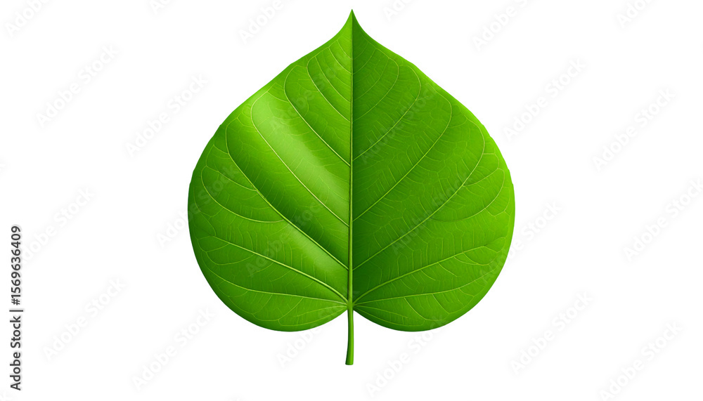 Obraz premium Vibrant Green Leaf 3D Illustration Nature's Perfect Heart Shape