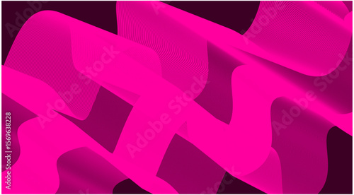 Wavy Blend Curved Background Pink Color Abstract Design Vector Illustration