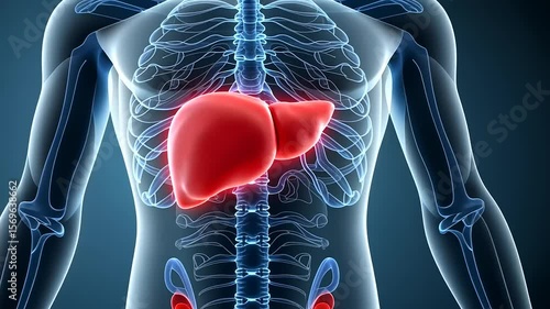 Anatomical Visualization of the Human Liver within the Skeletal and Vascular Systems