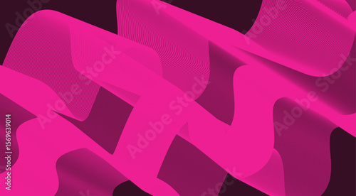 Wavy Blend Curved Background Pink Color Abstract Design Vector Illustration