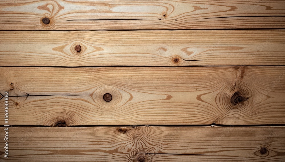 Fototapeta premium Natural Wooden Planks with Visible Grain and Knots in Light Brown Color for Interior Design
