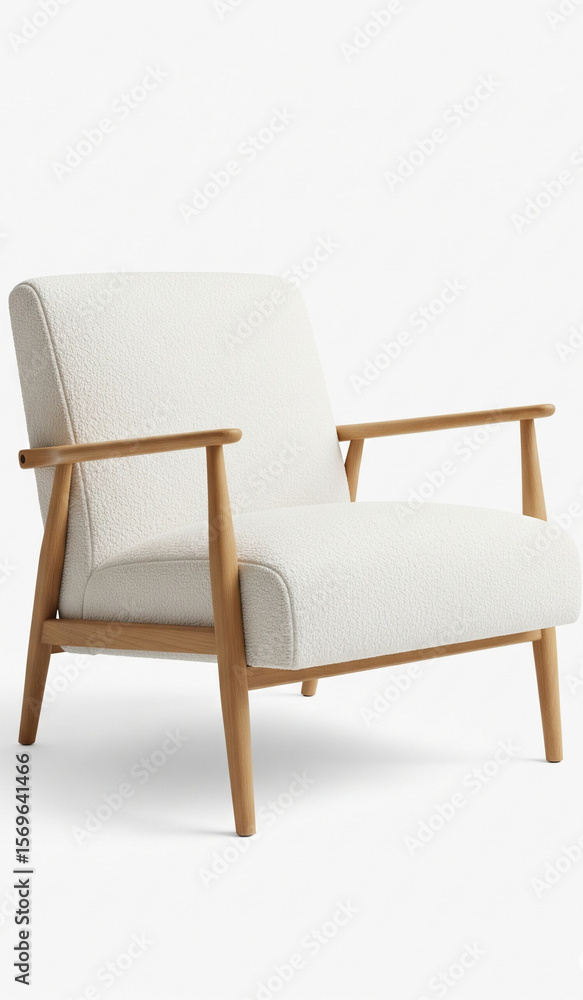Obraz premium Old brown wooden chair, a vintage furniture object for home interior design, isolated on white