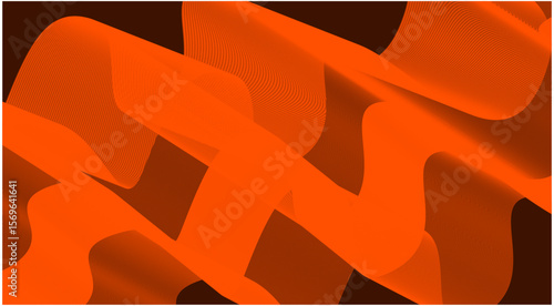 Wavy Blend Curved Background Orange Color Abstract Design Vector Illustration