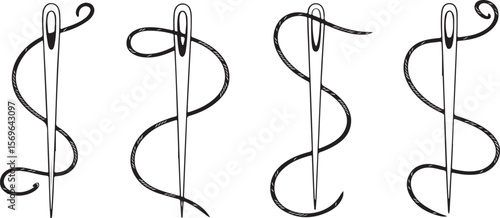 Needle and thread illustration sewing craft