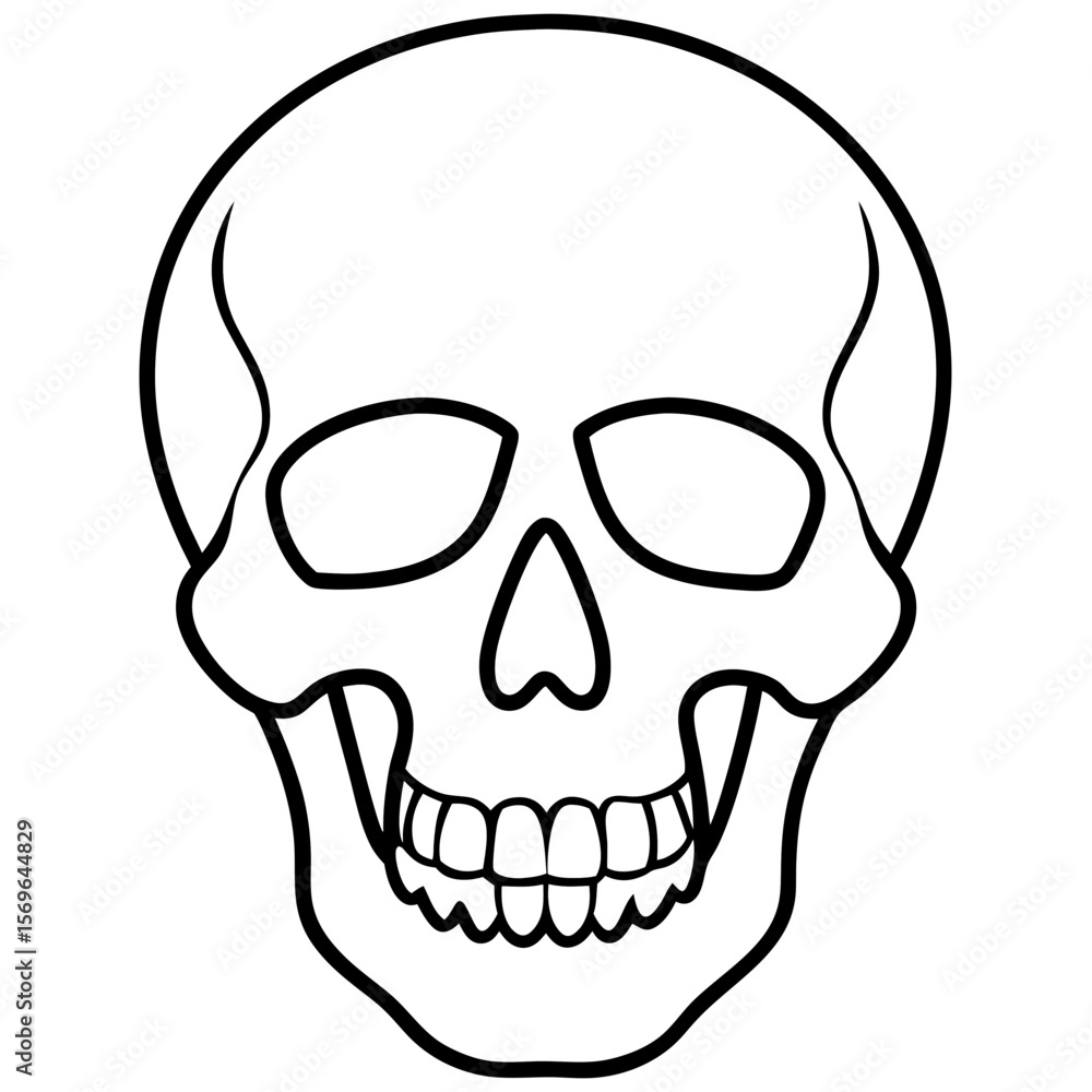 Obraz premium Minimal Skull Line Illustration
