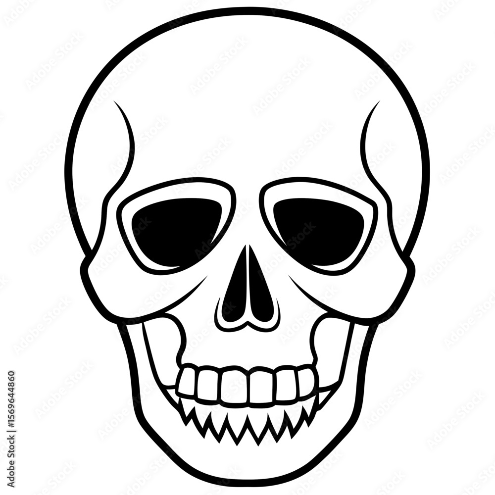 Fototapeta premium Minimal Skull Line Illustration