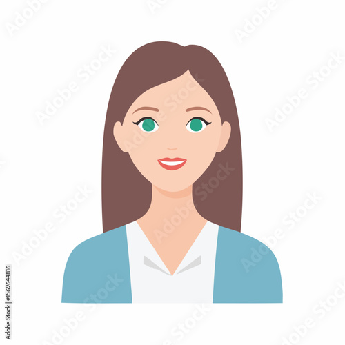 Smiling Woman Portrait Illustration Friendly Female Avatar Icon
