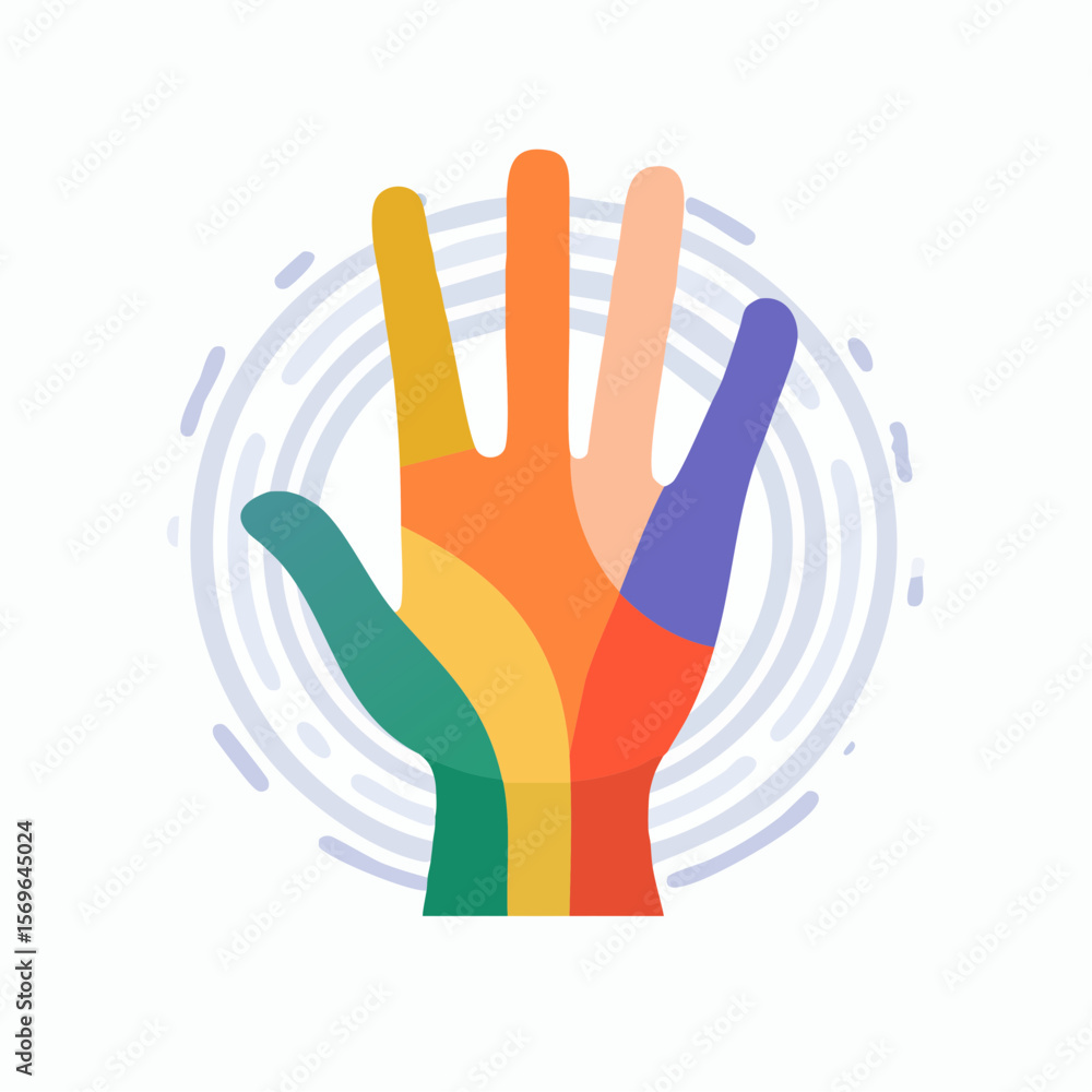 Colorful Hand Illustration Diversity, Unity, and Inclusion Concept Colorful Hand Illustration Diversity, Unity, and Inclusion Concept