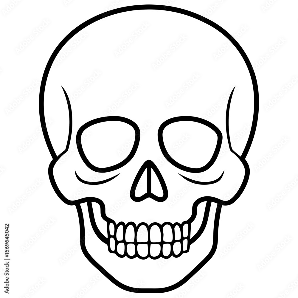 Fototapeta premium Minimal Skull Line Illustration