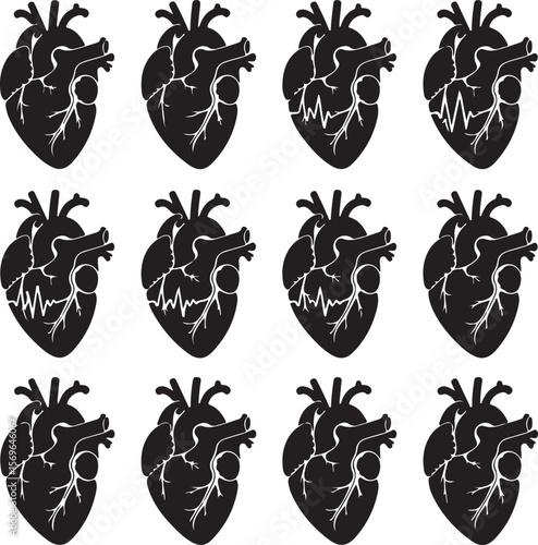 Heartbeat Rhythms A Visual Symphony of Life Exploring Diverse Heartbeat Patterns in a Medical and Symbolic Context