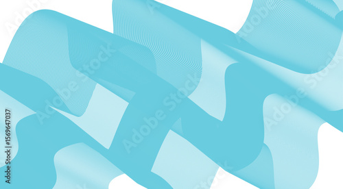 Wavy Blend Curved Cyan Color Abstract Background Design Vector Illustration