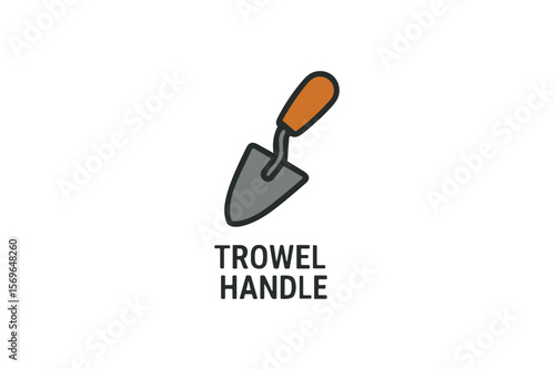 Trowel Handle Color vector on white background.01