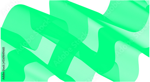 Wavy Blend Curved Green Cyan Color Abstract Background Design Vector Illustration