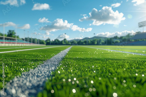 Football and soccer field grass stadium.