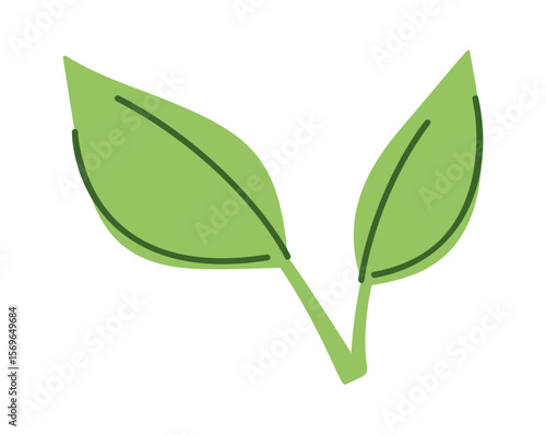 Plant seedling green cartoon label