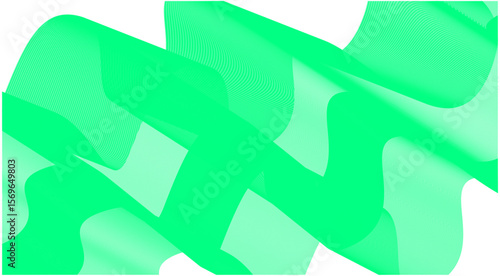 Wavy Blend Curved Green Cyan Color Abstract Background Design Vector Illustration
