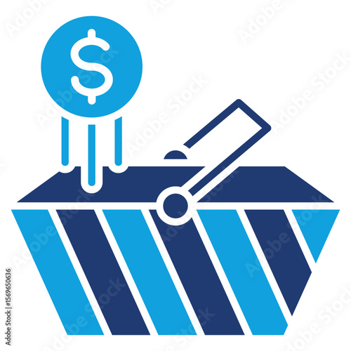 Market Flat Blue Icon